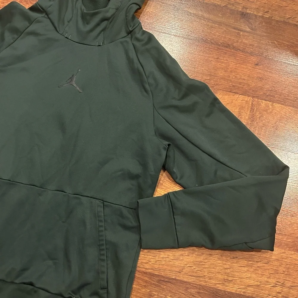 Nike Air Jordan Fleece Hoodie Center Logo Green Men Size Small